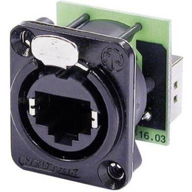 Neutrik RJ45 adatátviteli csatlakozó EtherCon®, fekete, NE 8 FDP-B Neutrik RJ45 adatátviteli csatlakozó EtherCon®, fekete, NE 8 FDP-B