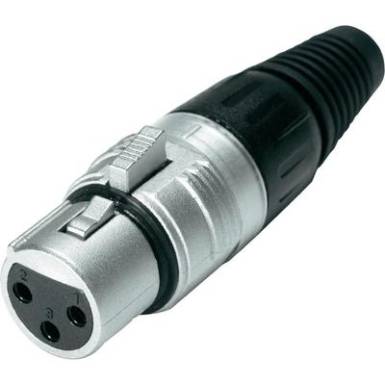 XLR csatlakozó alj, egyenes pólusszám: 3 ezüst, fekete Hicon HI-X3CF 1 db XLR csatlakozó alj, egyenes pólusszám: 3 ezüst, fekete Hicon HI-X3CF 1 db