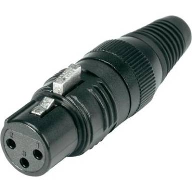 XLR csatlakoz&oacute; alj, egyenes p&oacute;lussz&aacute;m: 3 fekete Hicon HI-X3CF-G 1 db