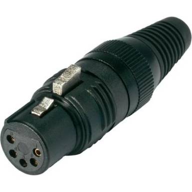XLR csatlakoz&oacute; alj, egyenes p&oacute;lussz&aacute;m: 5 fekete Hicon HI-X5CF-G 1 db