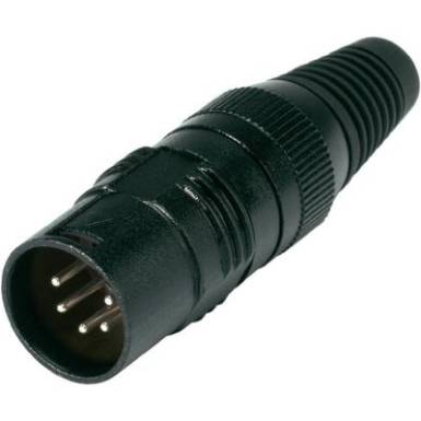 XLR csatlakoz&oacute; dug&oacute;, egyenes p&oacute;lussz&aacute;m: 5 fekete Hicon HI-X5CM-M 1 db