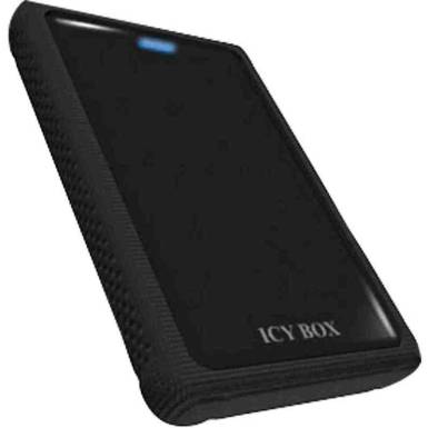 ICY BOX 2,5" h&aacute;z USB 3.0 fekete SATA+Szilikon v&eacute;dőkeret ,9.5mm,IB-223U3-B