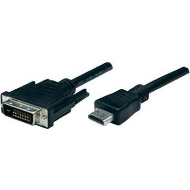 HDMI / DVI &aacute;talak&iacute;t&oacute; k&aacute;bel [1x HDMI dug&oacute; = 1x DVI dug&oacute; 24+1 p&oacute;lus&uacute;] 1.8 m Manhattan