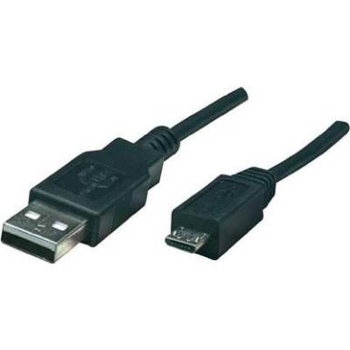 USB 2.0 k&aacute;bel [1x USB 2.0 dug&oacute; A - 1x USB 2.0 mikro dug&oacute; B] 1.80 m fekete Manhattan 756616