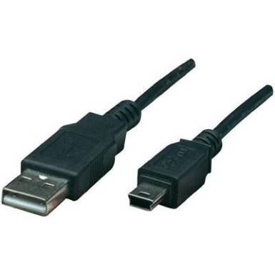 USB 2.0 k&aacute;bel [1x USB 2.0 dug&oacute; A - 1x USB 2.0 mini dug&oacute; B] 1.80 m fekete Manhattan 756617