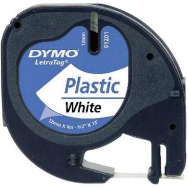DYMO feliratozószalag LetraTag, 12mm, gyöngy-fehér/fekete, polieszter, S0721660 DYMO feliratozószalag LetraTag, 12mm, gyöngy-fehér/fekete, polieszter, S0721660