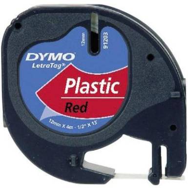 DYMO feliratozószalag LetraTag, 12mm, mars-piros/fekete, polieszter, S0721680 DYMO feliratozószalag LetraTag, 12mm, mars-piros/fekete, polieszter, S0721680