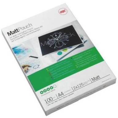 GBC MattPouch lamin&aacute;l&oacute; f&oacute;lia A4, 2x125 mikron vastags&aacute;g&uacute;, 100 &iacute;v/csomag
