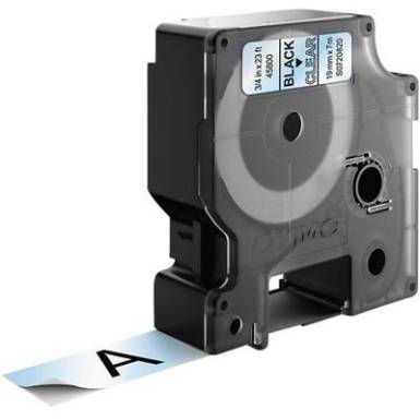 DYMO feliratozószalag D1, 19mm, átlátszó/fekete, S0720820 DYMO feliratozószalag D1, 19mm, átlátszó/fekete, S0720820