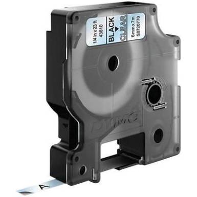 DYMO feliratozószalag D1, 6mm, átlátszó/fekete, S0720770 DYMO feliratozószalag D1, 6mm, átlátszó/fekete, S0720770