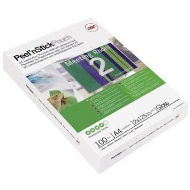 GBC HeatSeal f&eacute;nyes &ouml;ntapad&oacute; lamin&aacute;l&oacute; f&oacute;lia, 216x303 mm (A4), 2x125 mikron vastags&aacute;g&uacute;, 100 &iacute;v/csomag, GBC 3747243