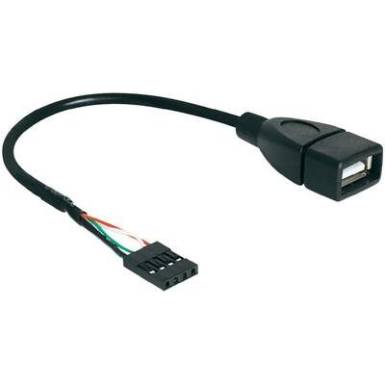 USB kábel 1 x USB 2.0 belső aljzat 4 pól. - 1 x USB 2.0 aljzat A, 0,2 m, fekete Delock USB kábel 1 x USB 2.0 belső aljzat 4 pól. - 1 x USB 2.0 aljzat A, 0,2 m, fekete Delock