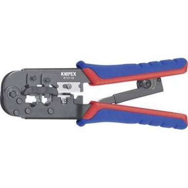Racsnis moduláris krimpelő, UTP, telefon csatlakozó krimpelő RJ 45, RJ11/12 KNIPEX 97 51 10 Racsnis moduláris krimpelő, UTP, telefon csatlakozó krimpelő RJ 45, RJ11/12 KNIPEX 97 51 10