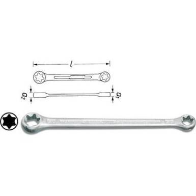 TORX kettős csillagkulcs, E6/E8, Hazet 609-E6XE8 TORX kettős csillagkulcs, E6/E8, Hazet 609-E6XE8