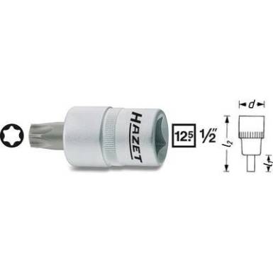 Torx csavarhúzófej belső torx csavarokhoz T55, belső négyszög 12,5 mm (1/2), Hazet 992-T55 Torx csavarhúzófej belső torx csavarokhoz T55, belső négyszög 12,5 mm (1/2), Hazet 992-T55
