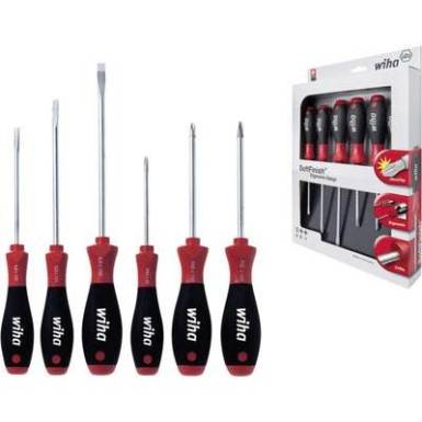 Króm-vanádium PH/PZ csavarhúzókészlet 6 részes Wiha SoftFinish 26113 Króm-vanádium PH/PZ csavarhúzókészlet 6 részes Wiha SoftFinish 26113