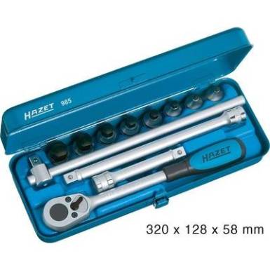 Dugókulcs készlet, 12,5 mm (1/2), 12 részes, Hazet 985 Dugókulcs készlet, 12,5 mm (1/2), 12 részes, Hazet 985