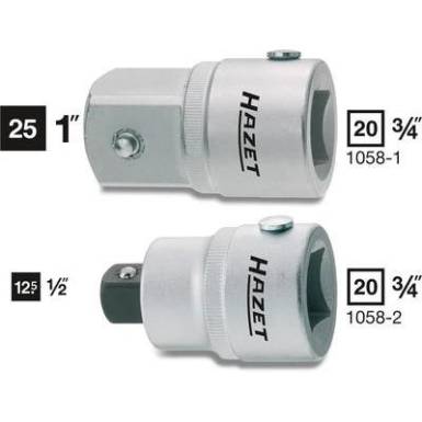 Adapter belsőnégyszögről 20 mm (3/4) külső négyszögre 25 mm (1), Hazet 1058-1 Adapter belsőnégyszögről 20 mm (3/4) külső négyszögre 25 mm (1), Hazet 1058-1