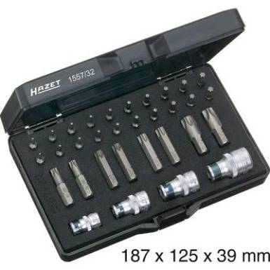 Torx dugókulcs-/csavarhúzó készlet, 32 részes, Hazet 1557/32 Torx dugókulcs-/csavarhúzó készlet, 32 részes, Hazet 1557/32