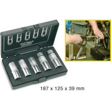 Tőcsavar kiszedő k&eacute;szlet, 12,5 mm (1/2), 5 r&eacute;szes, Hazet 844/5