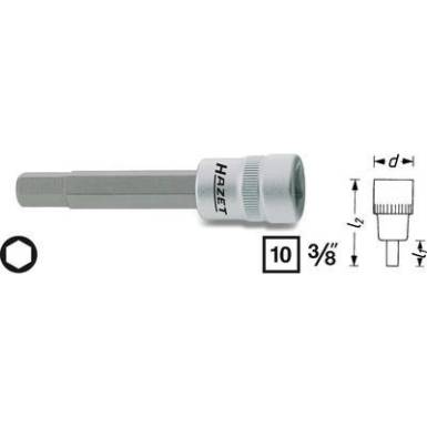 Hatlapú csavarhúzófej belső hatszögű csavarokhoz 12 mm, belső négyszög 10 mm (3/8), Hazet 8801-12 Hatlapú csavarhúzófej belső hatszögű csavarokhoz 12 mm, belső négyszög 10 mm (3/8), Hazet 8801-12