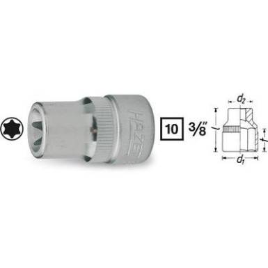 Torx E10 dugókulcs betét T7 10mm (3/8") fejű Hazet 880-E7 Torx E10 dugókulcs betét T7 10mm (3/8") fejű Hazet 880-E7