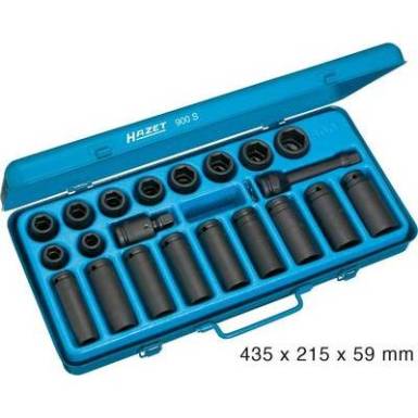 Hatlapfejű dugókulcsbetét készlet 12,5mm (1/2") szerszám meghajtás 12,5mm (1/2") Hazet 900S Hatlapfejű dugókulcsbetét készlet 12,5mm (1/2") szerszám meghajtás 12,5mm (1/2") Hazet 900S