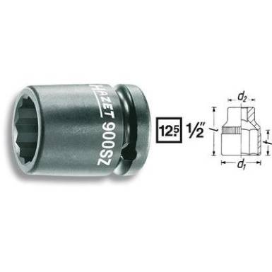 Külső hatszögfejű krova dugókulcs betét 34 mm 1/2" (12.5 mm) 55 mm hosszú Hazet 900SZ-34 Külső hatszögfejű krova dugókulcs betét 34 mm 1/2" (12.5 mm) 55 mm hosszú Hazet 900SZ-34