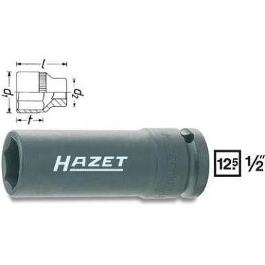 6 lapfejű dug&oacute;kulcs bet&eacute;t 12,5 mm (1/2")Hazet 902SLG-17