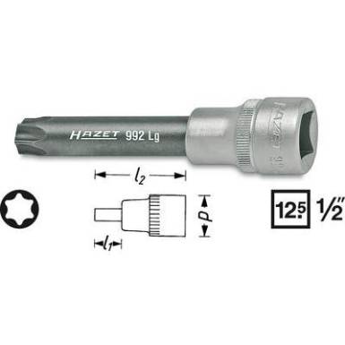Torx csavarhúzó betét 12,5 mm (1/2") Hazet 992LG-T60 Torx csavarhúzó betét 12,5 mm (1/2") Hazet 992LG-T60