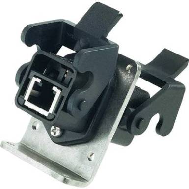 Fali átvezető csatlakozó, kettős csatlakozóalj, beépíthető, pólusszám: 8, Han® 3 A RJ45 fekete Harting Fali átvezető csatlakozó, kettős csatlakozóalj, beépíthető, pólusszám: 8, Han® 3 A RJ45 fekete Harting