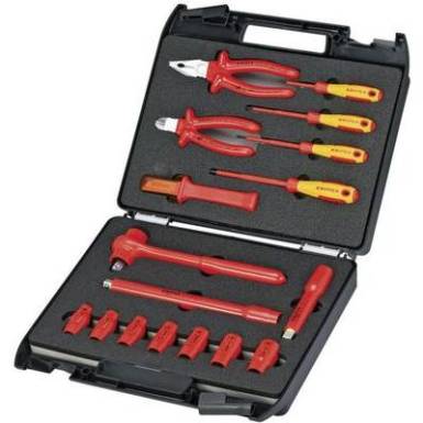 17 részes szerszámos koffer, szigetelt szerszámokkal, Knipex 98 99 11 17 részes szerszámos koffer, szigetelt szerszámokkal, Knipex 98 99 11