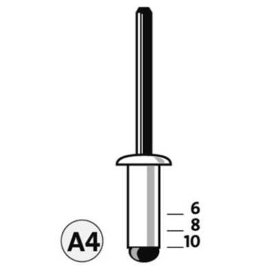 Popszegecs 4 X 8 mm (30 db.), alumínium Popszegecs 4 X 8 mm (30 db.), alumínium