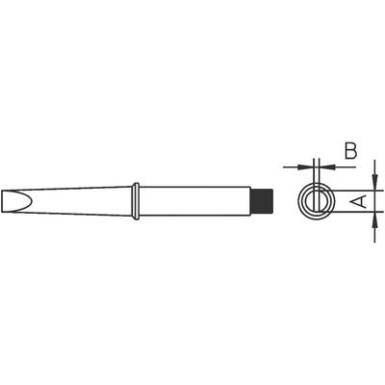 Weller CT5B7 W61 pákához. Hosszú, kétoldalt csapott, lapított, véső formájú pákahegy, forrasztóhegy 2.4 mm Weller CT5B7 W61 pákához. Hosszú, kétoldalt csapott, lapított, véső formájú pákahegy, forrasztóhegy 2.4 mm