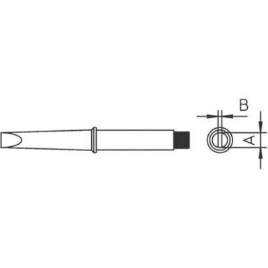 Weller CT5C7 W61 pákához. Hosszú, kétoldalt csapott, lapított, véső formájú pákahegy, forrasztóhegy 3.2 mm Weller CT5C7 W61 pákához. Hosszú, kétoldalt csapott, lapított, véső formájú pákahegy, forrasztóhegy 3.2 mm