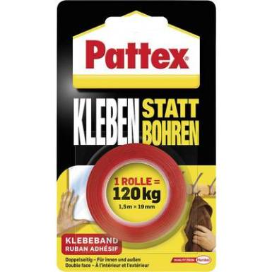 Pattex kétoldalú ragasztószalag 1,5m x 19mm fehér Pattex kétoldalú ragasztószalag 1,5m x 19mm fehér