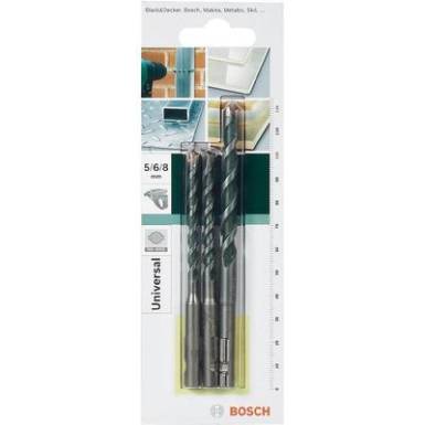 SDS univerzális fúrószár 3részes készlet Bosch 2609256918 SDS-Quick 5/6/8 mm átmérővel 100/120 mm hosszban SDS univerzális fúrószár 3részes készlet Bosch 2609256918 SDS-Quick 5/6/8 mm átmérővel 100/120 mm hosszban