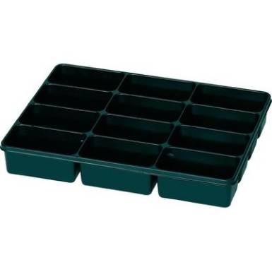 12 r&eacute;szes alkatr&eacute;szt&aacute;rol&oacute;, fekete, 335 x 235 x 50 mm