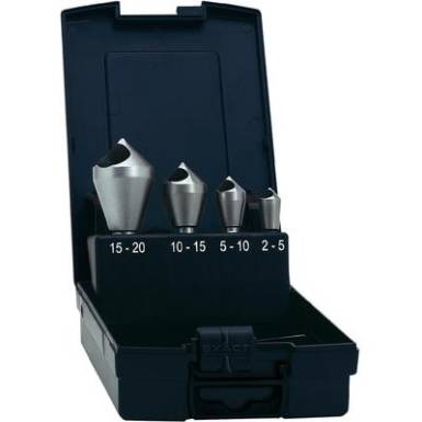 Keresztfuratos süllyesztő készlet, 4 részes HSS 10 mm, 14 mm, 21 mm, 28 mm Exact 05410 Keresztfuratos süllyesztő készlet, 4 részes HSS 10 mm, 14 mm, 21 mm, 28 mm Exact 05410