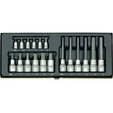 Proxxon hatsz&ouml;gkulcs k&eacute;szlet belső hatsz&ouml;gcsavarokhoz 6,3mm+12,5mm (1/4&rdquo;+1/2&rdquo; ) hajt&aacute;shoz, 18 r&eacute;szes