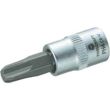 Dugókulcs betét 6,3 mm (1/4) kereszthornyú PH4 bittel, 37 mm, TOOLCRAFT Dugókulcs betét 6,3 mm (1/4) kereszthornyú PH4 bittel, 37 mm, TOOLCRAFT