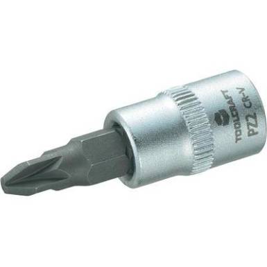 Dugókulcs betét 6,3 mm (1/4) kereszthornyú PZ2 bittel, 37 mm, TOOLCRAFT Dugókulcs betét 6,3 mm (1/4) kereszthornyú PZ2 bittel, 37 mm, TOOLCRAFT