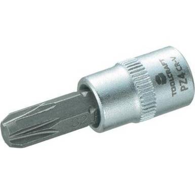 Dugókulcs betét 6,3 mm (1/4) kereszthornyú PZ4 bittel, 37 mm, TOOLCRAFT Dugókulcs betét 6,3 mm (1/4) kereszthornyú PZ4 bittel, 37 mm, TOOLCRAFT