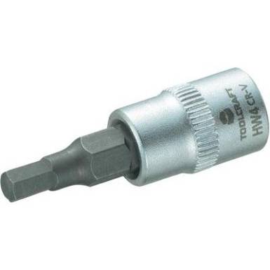 Dugókulcs betét 6,3 mm (1/4) 4 mm-es belsőkulcsnyílású hatlapú bittel, 37 mm, TOOLCRAFT Dugókulcs betét 6,3 mm (1/4) 4 mm-es belsőkulcsnyílású hatlapú bittel, 37 mm, TOOLCRAFT