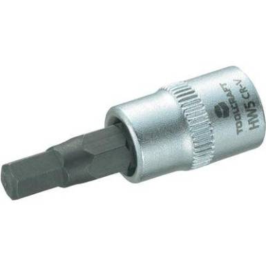 Dugókulcs betét 6,3 mm (1/4) 5 mm-es belsőkulcsnyílású hatlapú bittel, 37 mm, TOOLCRAFT Dugókulcs betét 6,3 mm (1/4) 5 mm-es belsőkulcsnyílású hatlapú bittel, 37 mm, TOOLCRAFT