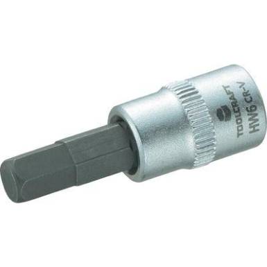 Dugókulcs betét 6,3 mm (1/4) 6 mm-es belsőkulcsnyílású hatlapú bittel, 37 mm, TOOLCRAFT Dugókulcs betét 6,3 mm (1/4) 6 mm-es belsőkulcsnyílású hatlapú bittel, 37 mm, TOOLCRAFT