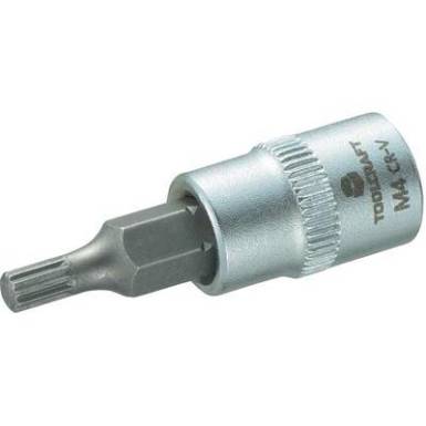 Dugókulcs betét 6,3 mm (1/2), sokfogú bittel 4mm, hossz: 37 mm, TOOLCRAFT Dugókulcs betét 6,3 mm (1/2), sokfogú bittel 4mm, hossz: 37 mm, TOOLCRAFT