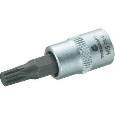 Dugókulcs betét 6,3 mm (1/2), sokfogú bittel 5mm, hossz: 37 mm, TOOLCRAFT Dugókulcs betét 6,3 mm (1/2), sokfogú bittel 5mm, hossz: 37 mm, TOOLCRAFT