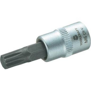 Dugókulcs betét 6,3 mm (1/2), sokfogú bittel 6mm, hossz: 37 mm, TOOLCRAFT Dugókulcs betét 6,3 mm (1/2), sokfogú bittel 6mm, hossz: 37 mm, TOOLCRAFT