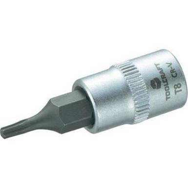 Dugókulcs betét 6,3 mm (1/4), T-profillal T8, hossz: 37 mm, TOOLCRAFT Dugókulcs betét 6,3 mm (1/4), T-profillal T8, hossz: 37 mm, TOOLCRAFT